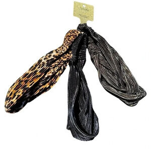 Headbands Pack of 3 Women Cheetah Black and Gold